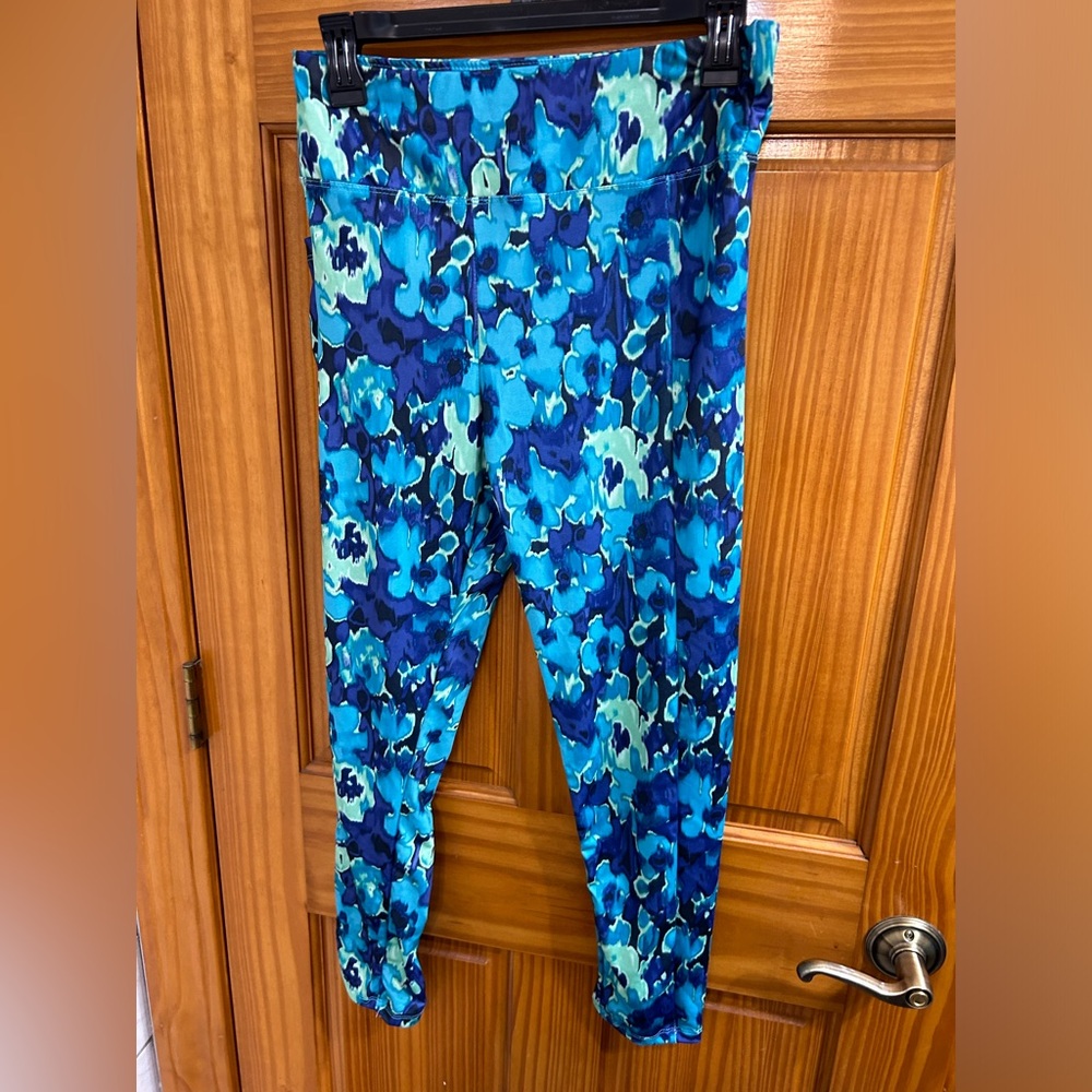 Zone pro blue floral leggings